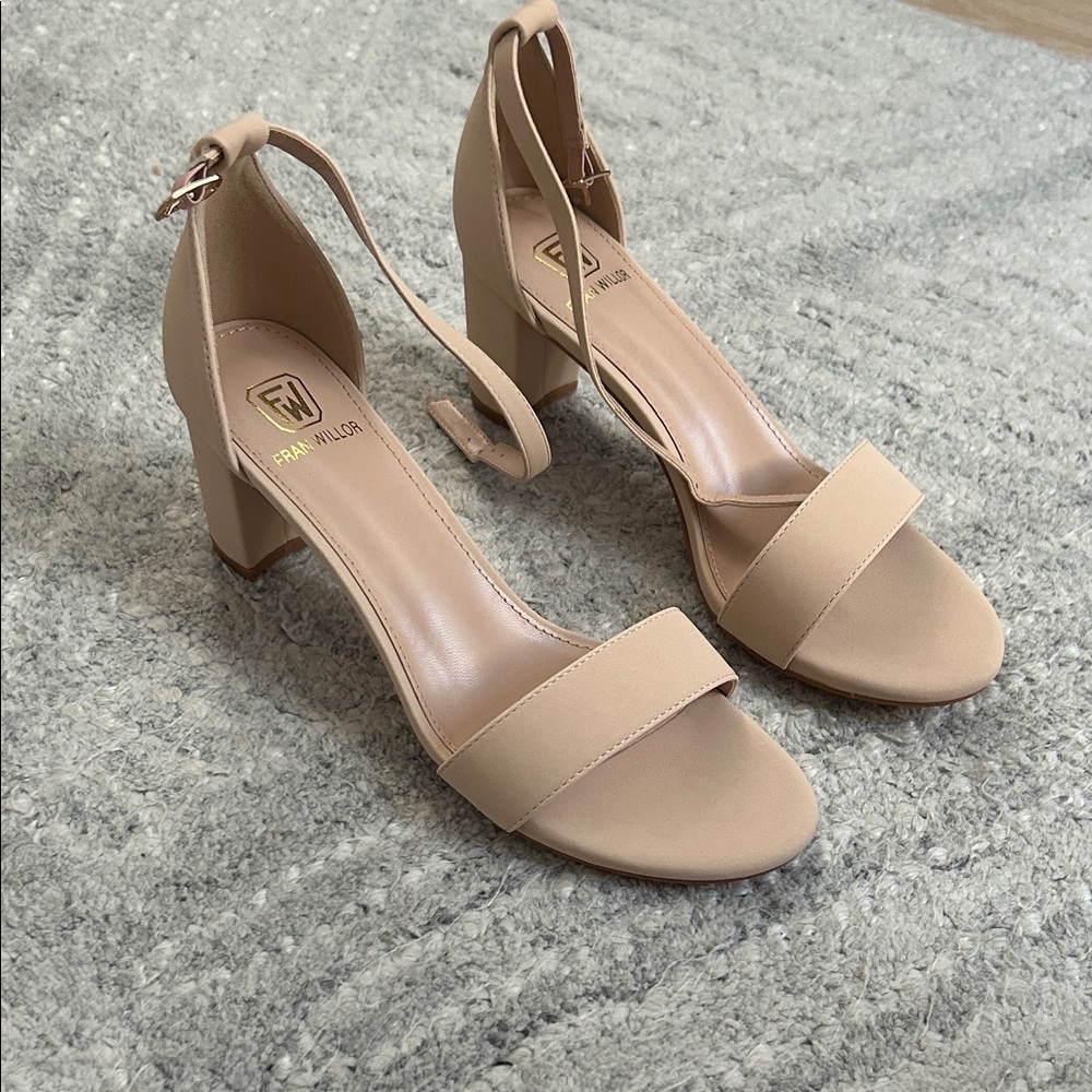 Wilson Women's Nude Ankle Strap Heels